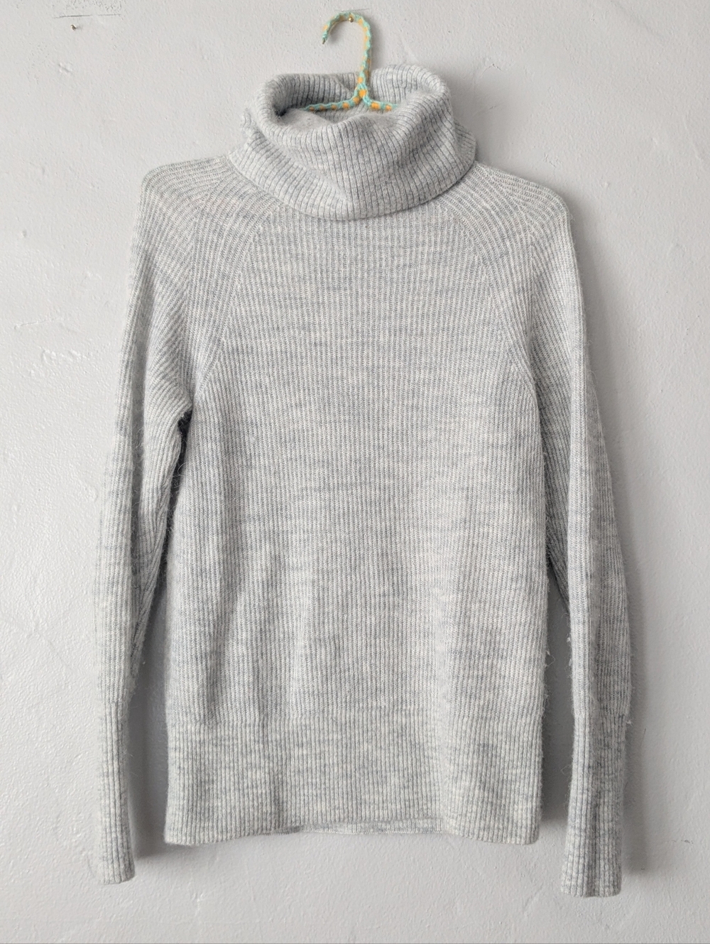 Quince Baby Alpaca-Wool Ribbed Turtleneck Sweater - Light Grey - Small
